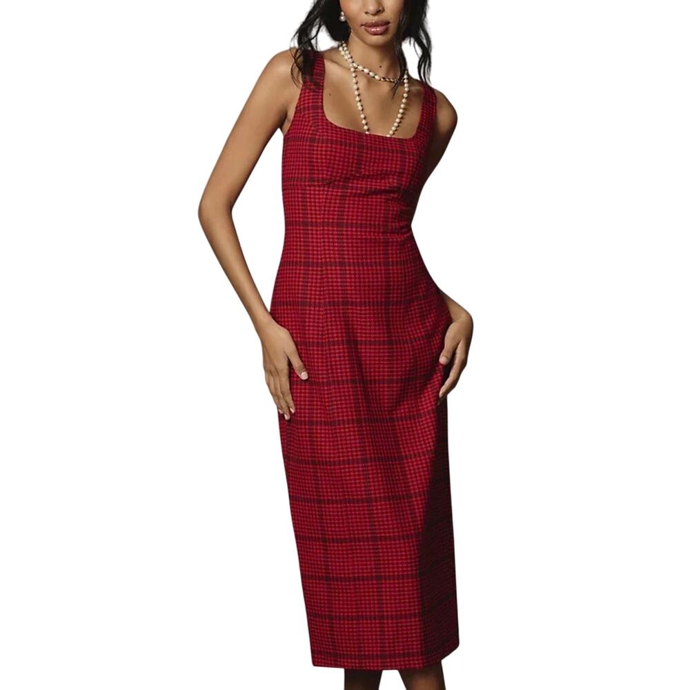 PILCRO Anthropologie Bombshell Tweed Slim Midi Dress, Size 2, MSRP $168